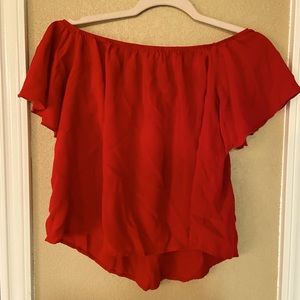 Red off the shoulder top